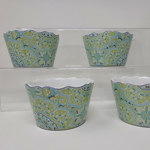 222 Fifth Avenue  Lyria Teal Porcelain Bowls - Picture 1 of 5